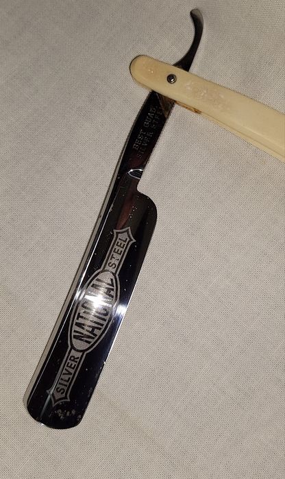 Стар рядък бръснач--Silver National Steel