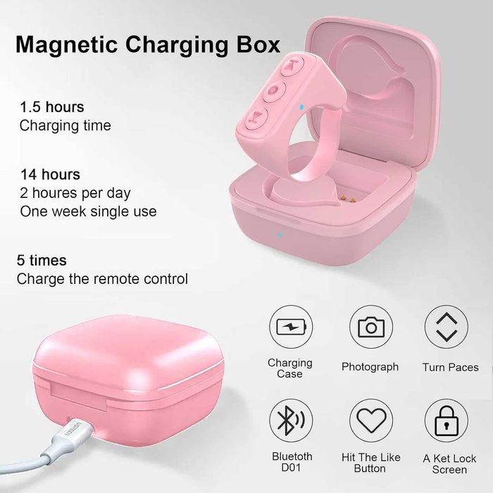 TIK Tok Bluetooth дистанционно управление Page Turner (розов)