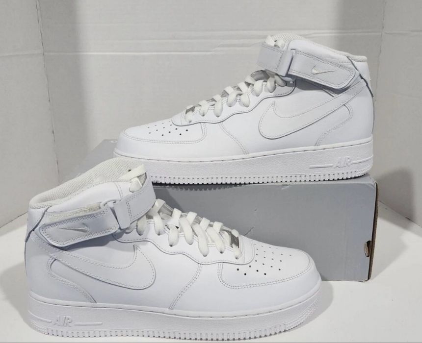 Air Force 1 Mid White Adidasi Sneakers Ghete