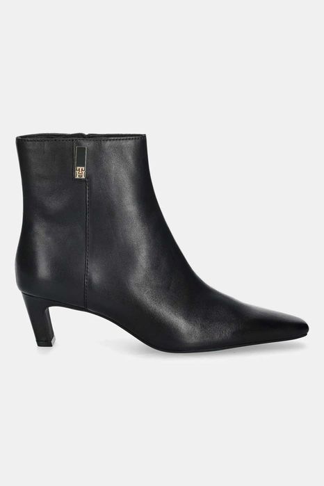 Tommy Hilfiger SQUARE TOE KITTEN BOOTIE Боти Tommy Hilfiger - естествена кожа.
