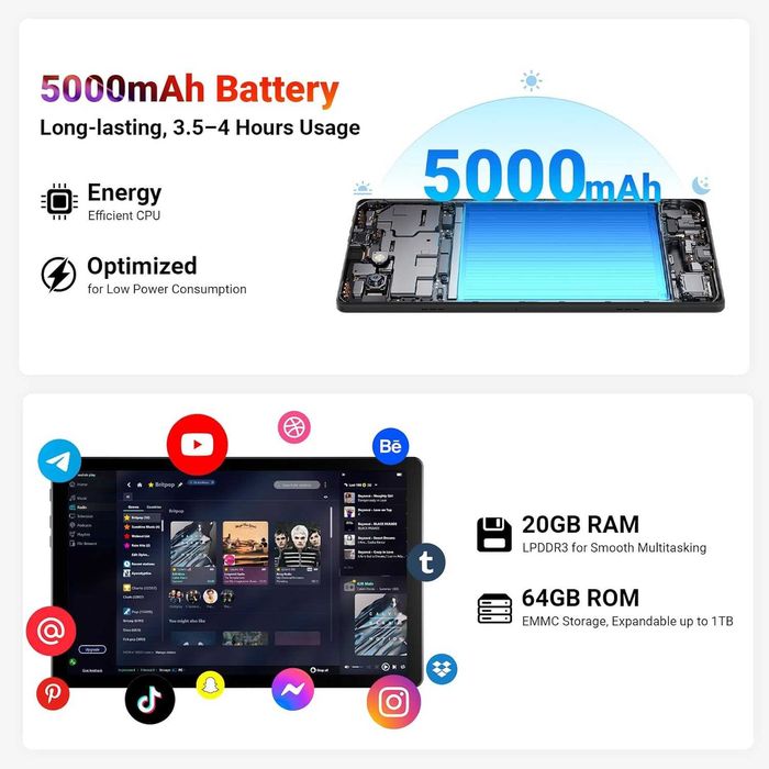 Tableta 10 inch Android 15 64GB Memorie