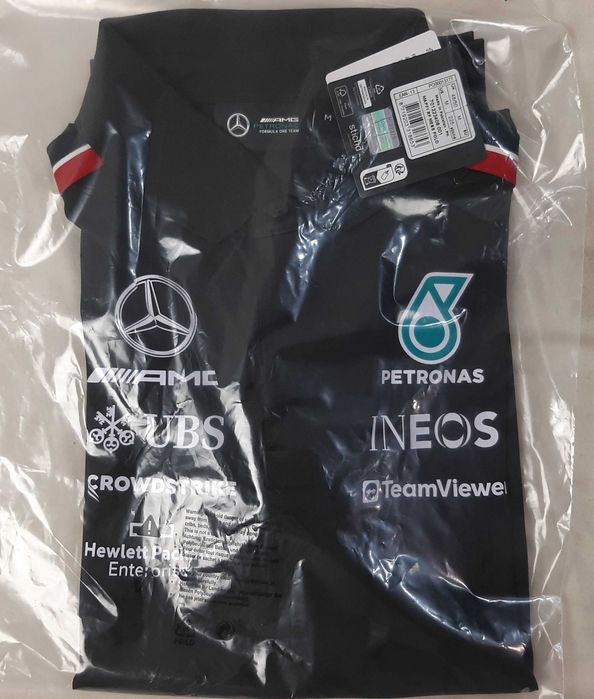Mercedes AMG F1 Team Polo - Оригинална мъжка тениска с яка