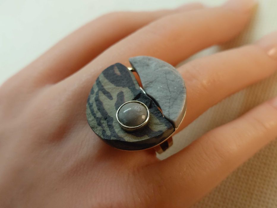 Inel argint (testat) cu jasp și agată