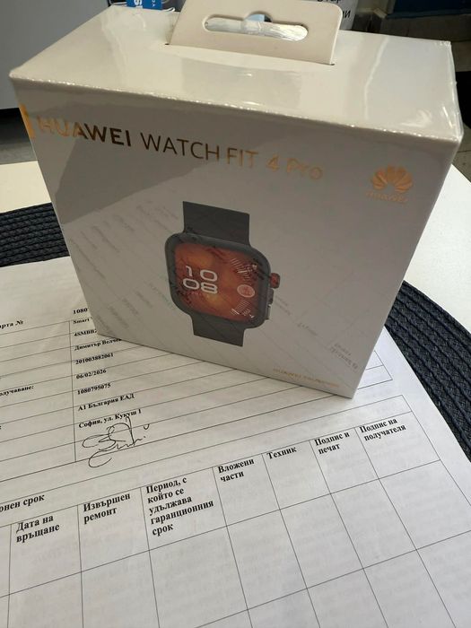 Чисто нов смарт часовник Huawei Watch Fit 4 Pro Black + гаранция