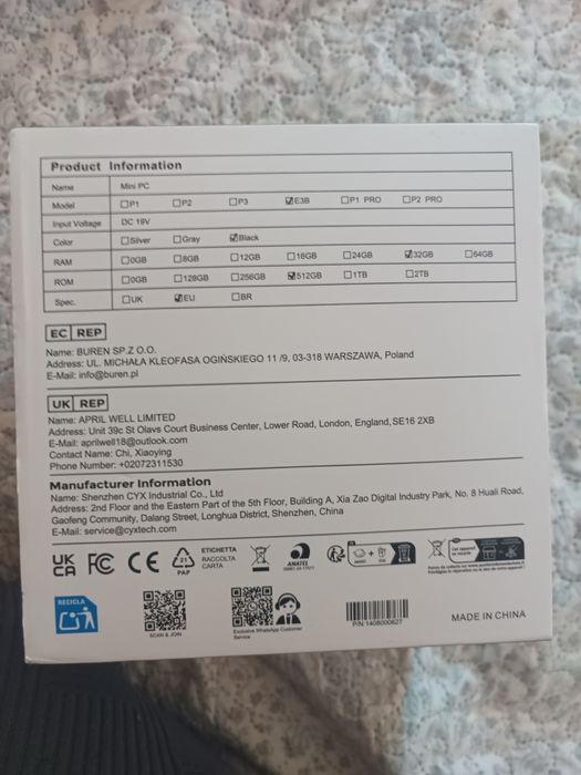 Mini Pc Pinova E3B