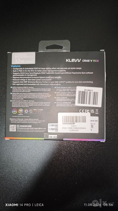 Продаётся оперативная память ddr5 2x16gb 32gb Cl28  New
