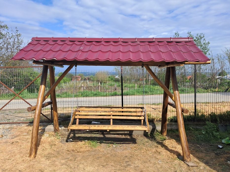 Oferta luna septembrie - Balansoar rustic complet echipat