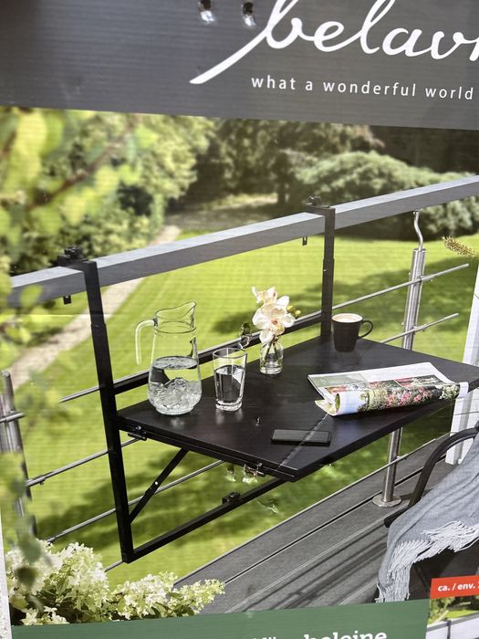 Masă de balcon cu coardă pentru rufe