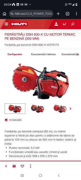 Fierăstrău DSH 600-X cu motor termic pe benzină