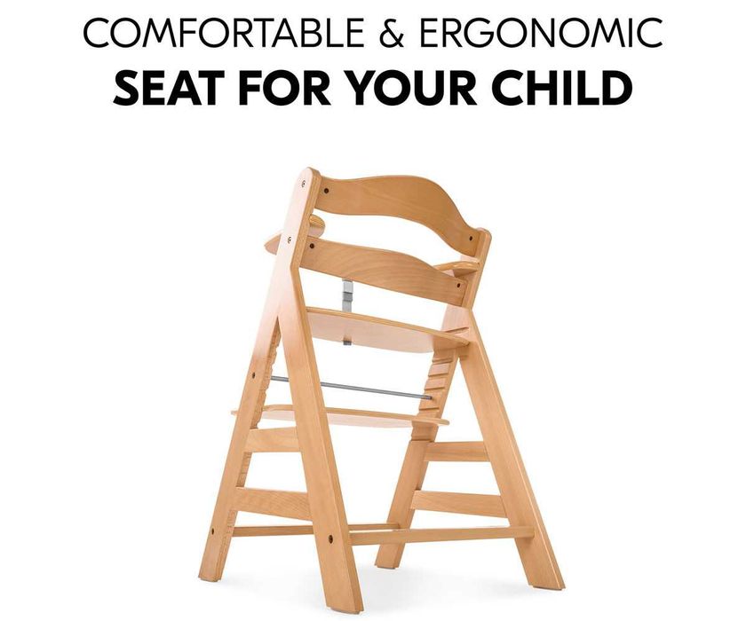 Детско дървено столче за хранене Hauck Alpha+, Natural