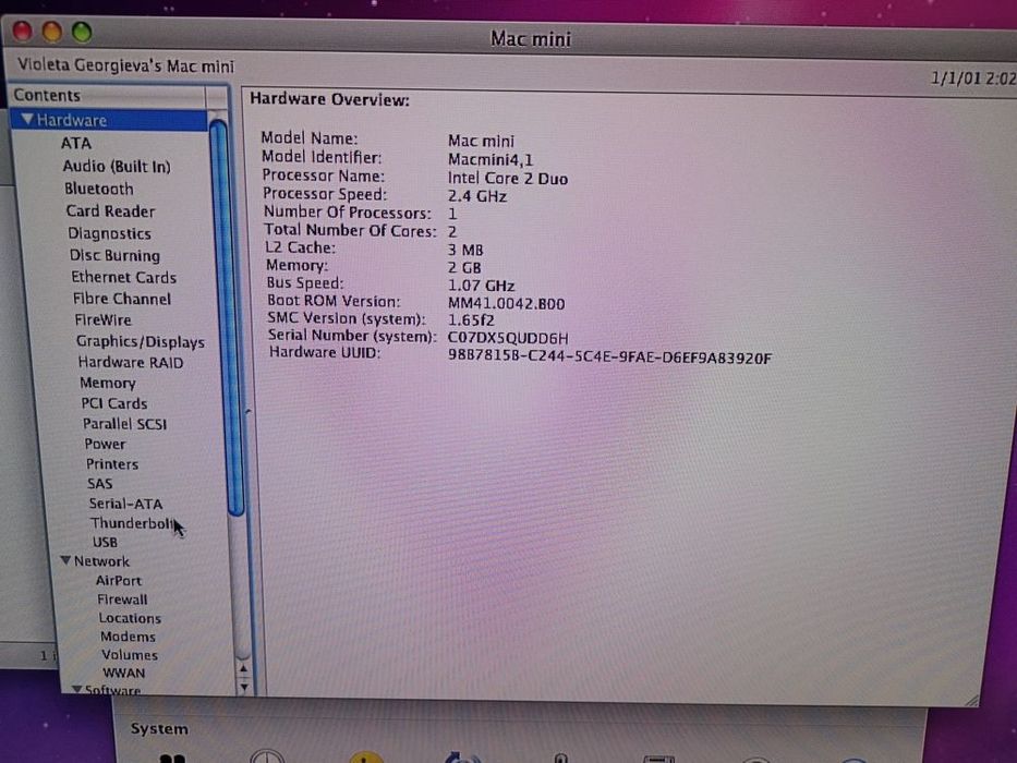 Mac mini model A1347