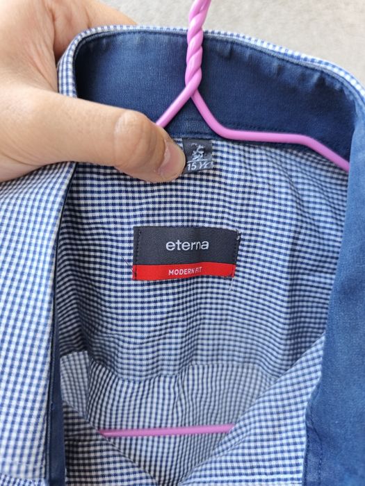 Мъжка синя карирана риза