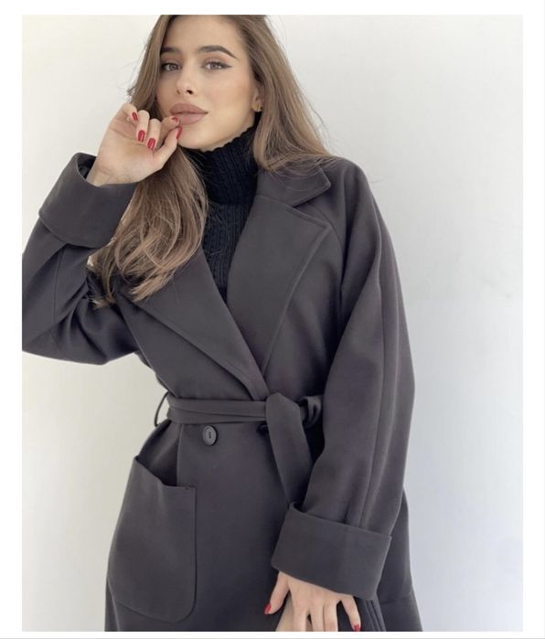 Пальто черный длинныйй