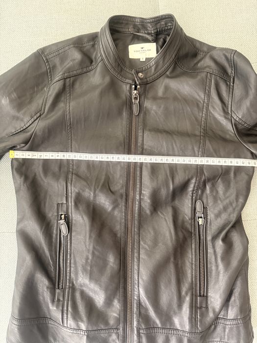 Черно кожено яке Tom Tailor