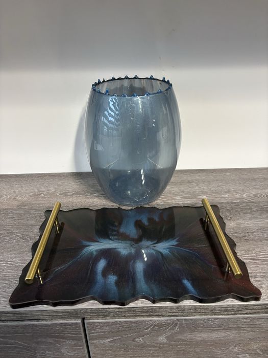 Комплект -поднос и ваза