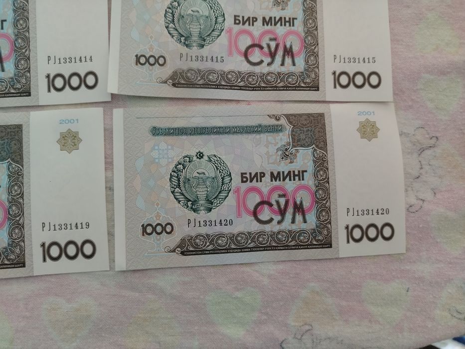1000 somlik yangi selkiy kupyuralar sotiladi. 15 dona