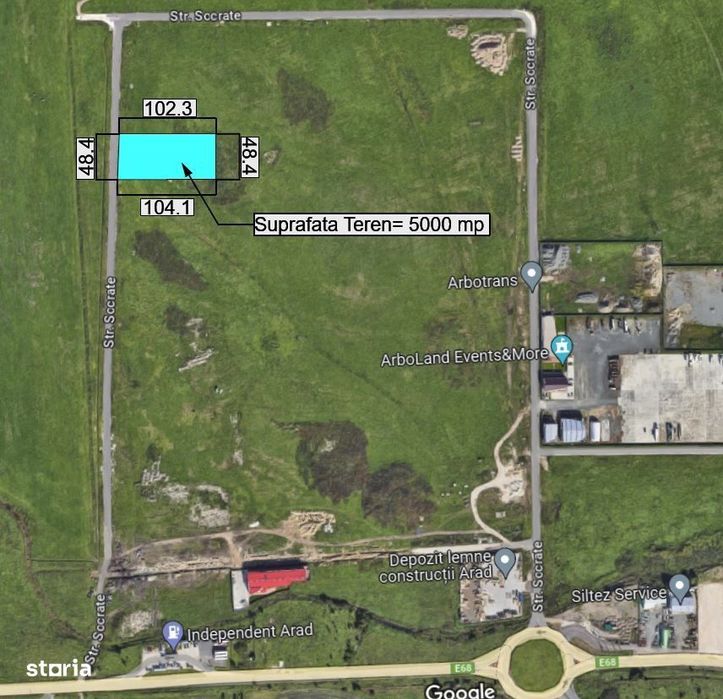 Teren pentru hale industriale Arad – 5.000 mp | PUZ aprobat |