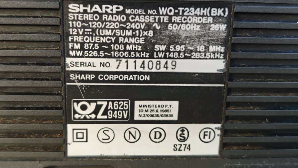 Radiocasetofon Sharp double cassette