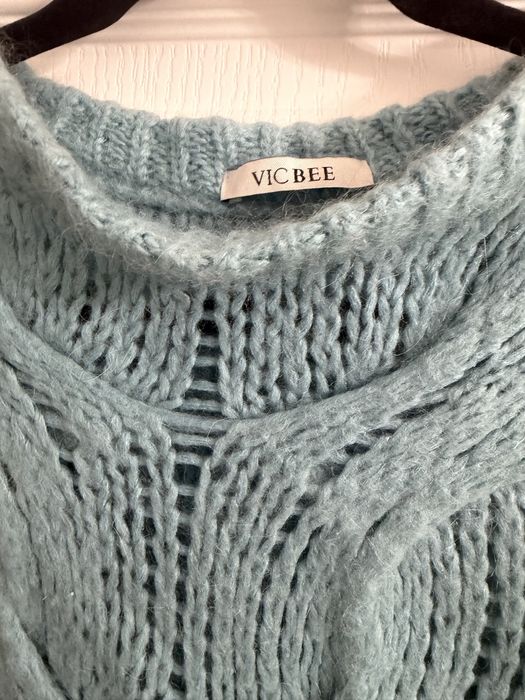 Дамски пуловер син