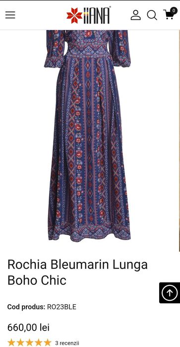 Rochie bleumarin lunga boho Iiana