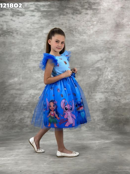 Рокля Стич 110,116,122,128,134,140,152см