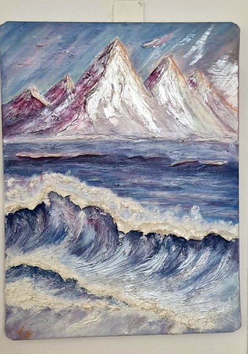 Tablou pictat in relief impasto