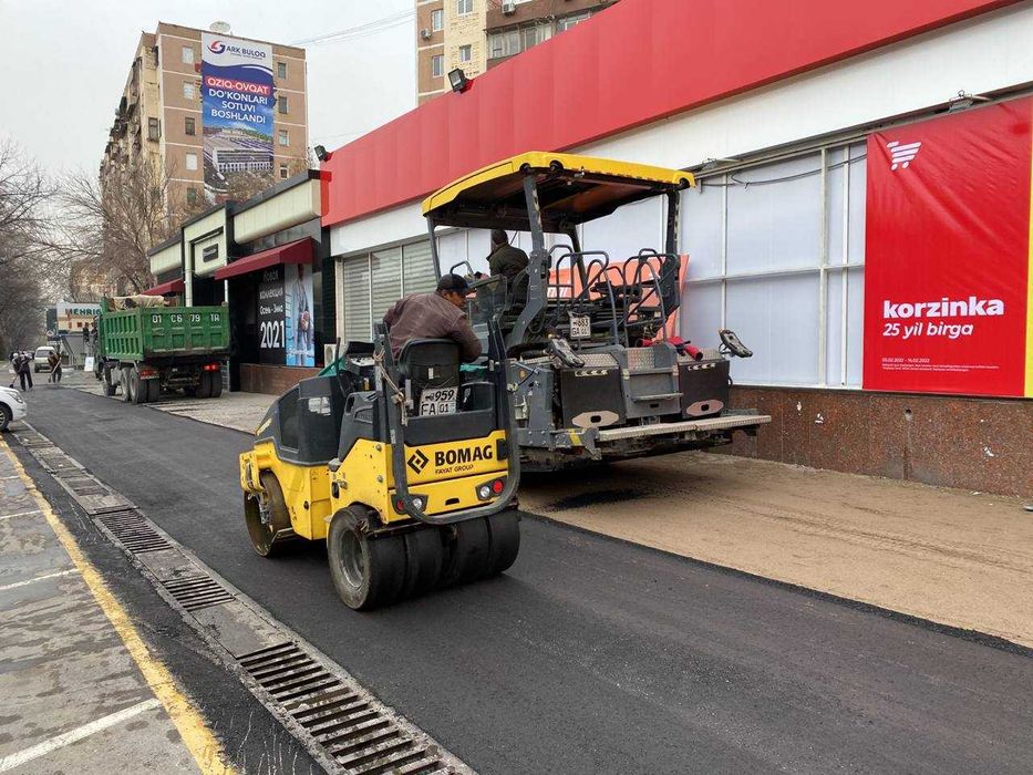 Обработка основания битумной эмульсией