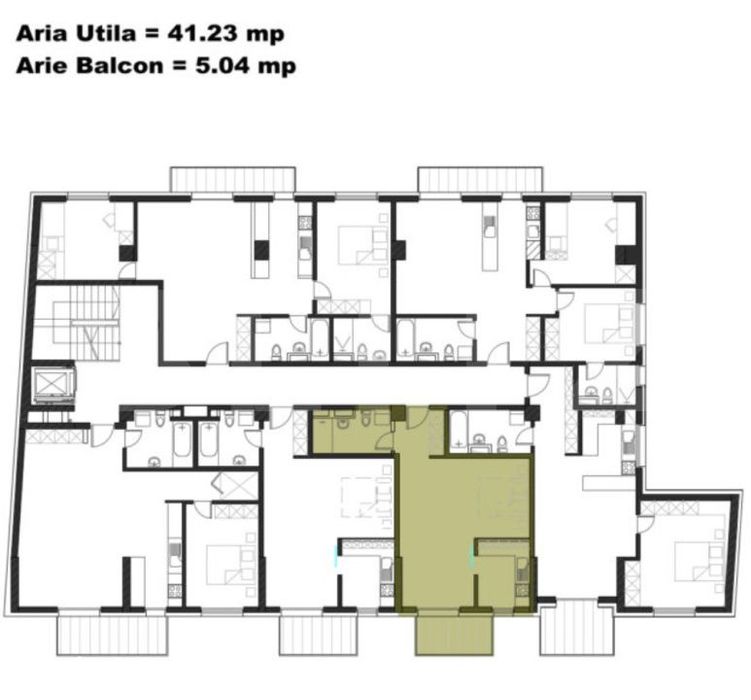 Apartament 1 camera, 41 mp, bucatarie inchisa, zona Iulius Mall