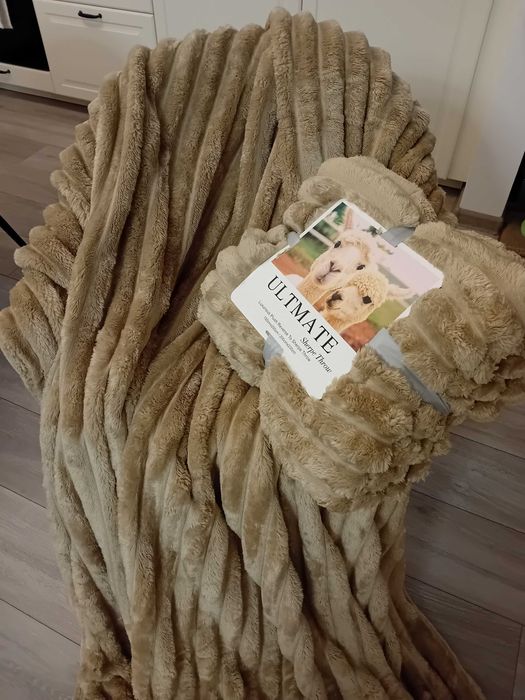 230x200 Luxurious Sherpe Throw Cafea cu Lapte