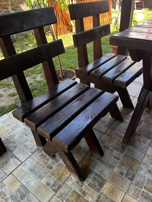 Masa terasa 3 metri cu banci si doua scaune