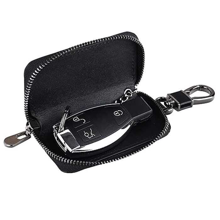Чантичка за ключове Automat, Еко кожа, 8 х 5см, Черен