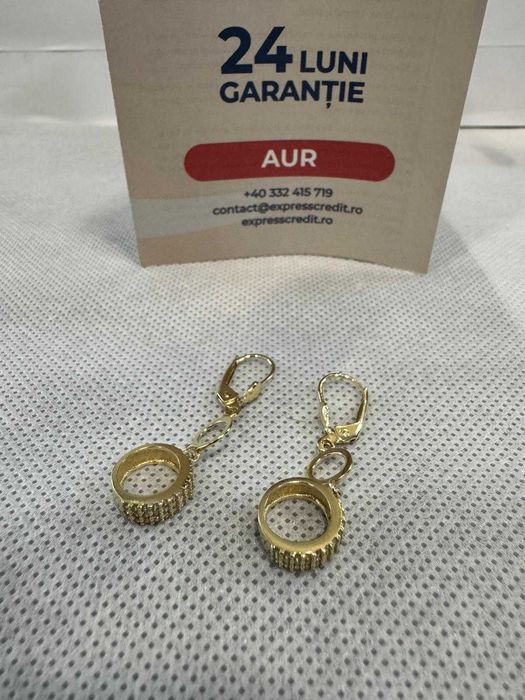 (Ag41) Cercei aur 14K B6091.3 - Certificat de garanție!