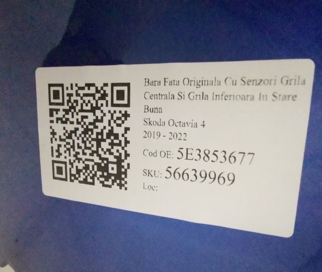 Bara Fata Originala Cu Senzori Grila Centrala Si Grila Inferioara In S