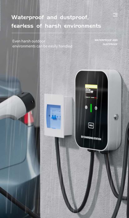 Професионална SMART зарядна станция Type 2 22kW 32A WiFi RFID 5м . НОВА !
