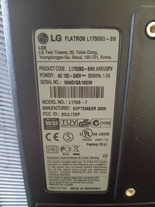 Монитор за компютър LG  17 ''