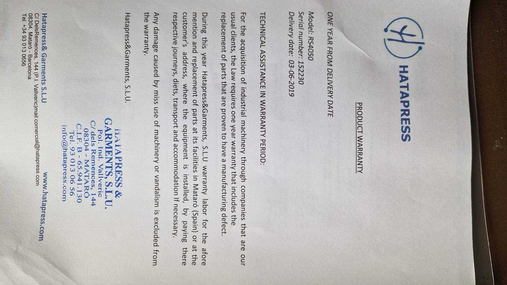 Hatapress RS4050 presa termica profesionala transfer textile