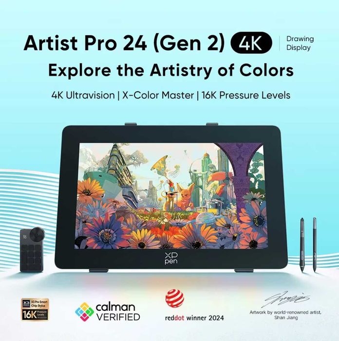 Tableta grafica, XP-PEN, Artist 24 Pro Gen 2 4k 23.8", 16:9, 3840x2160