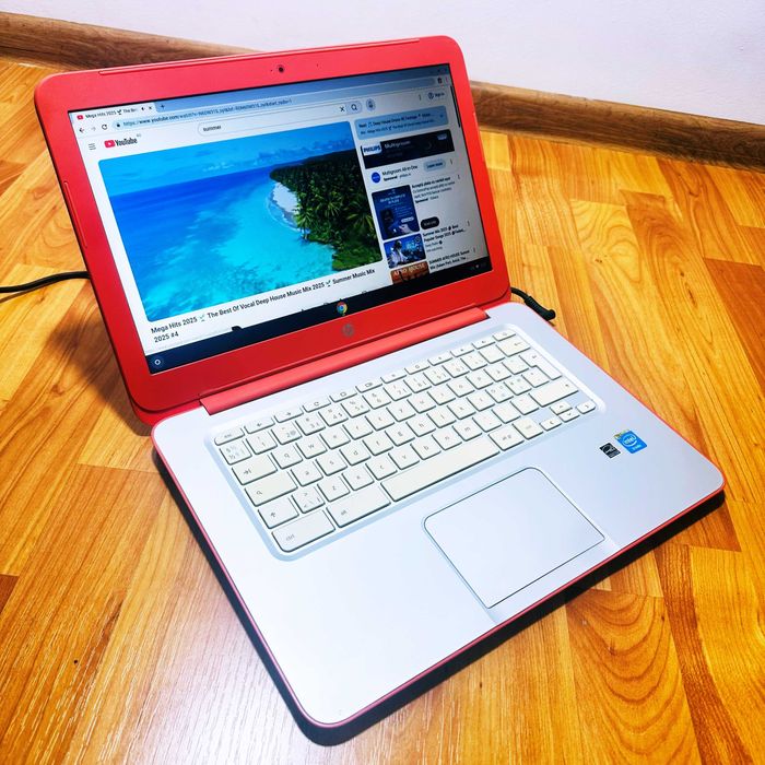 Laptop HP ChromeBook Rosu UltraSlim, Intel Celeron, HDMI