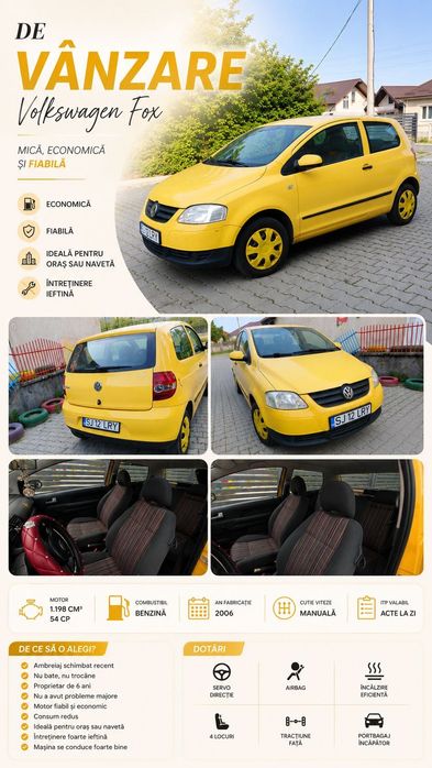 Volkswagen FOX 2006 benzină, 1.186 € — imagine 3