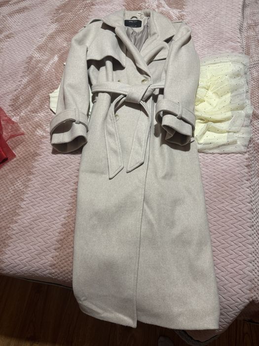 Дамско бежово палто XL - Sinsay