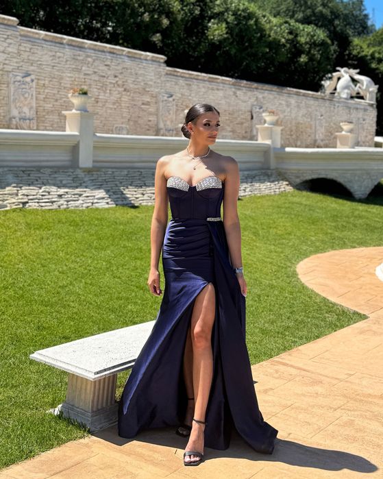 Rochie lungă albastru regal