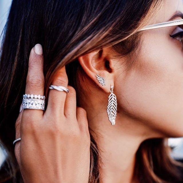 Обеци Pandora с цирконии