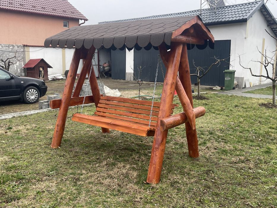 Leagan din lemn masiv balansoar rustic