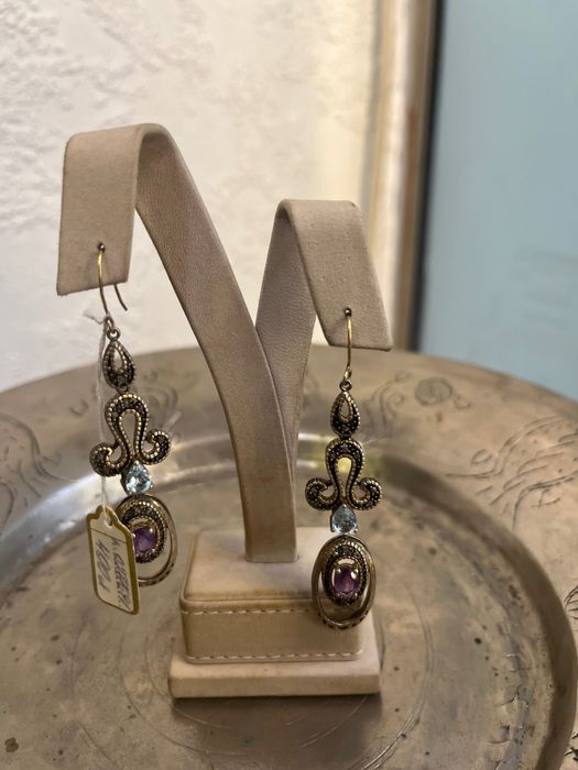 Уникални обеци злато и сребро