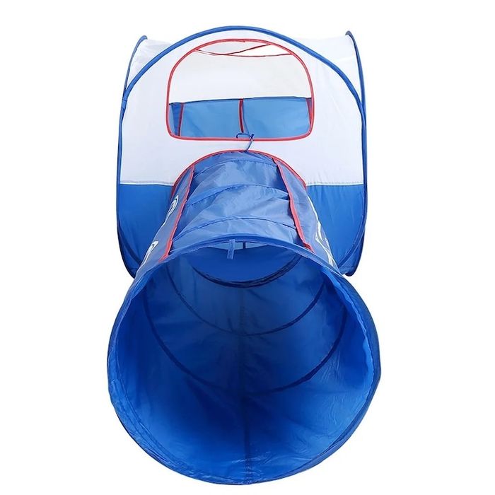 Комплект детска палатка, палатка и тунел, син, 80x80x80см, 46x150см

И