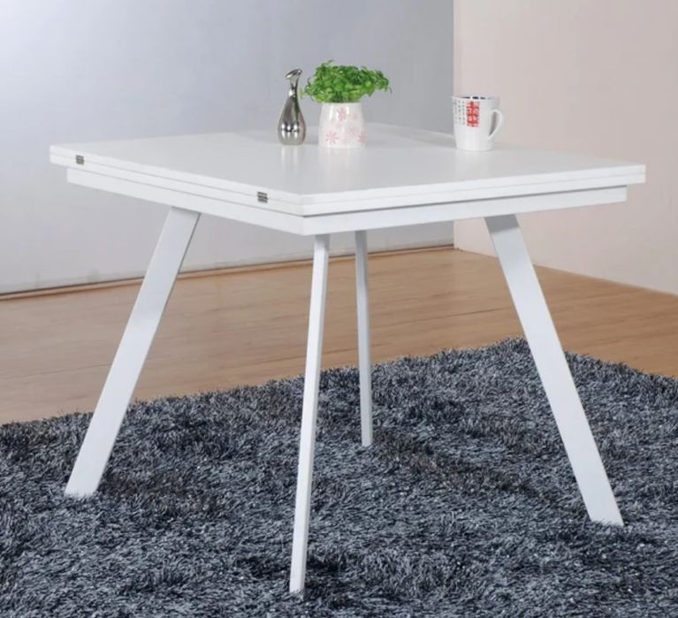 Разтегателна маса бял гланц