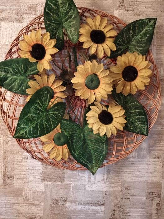 Панно  подсолнухи искусственные цветы
