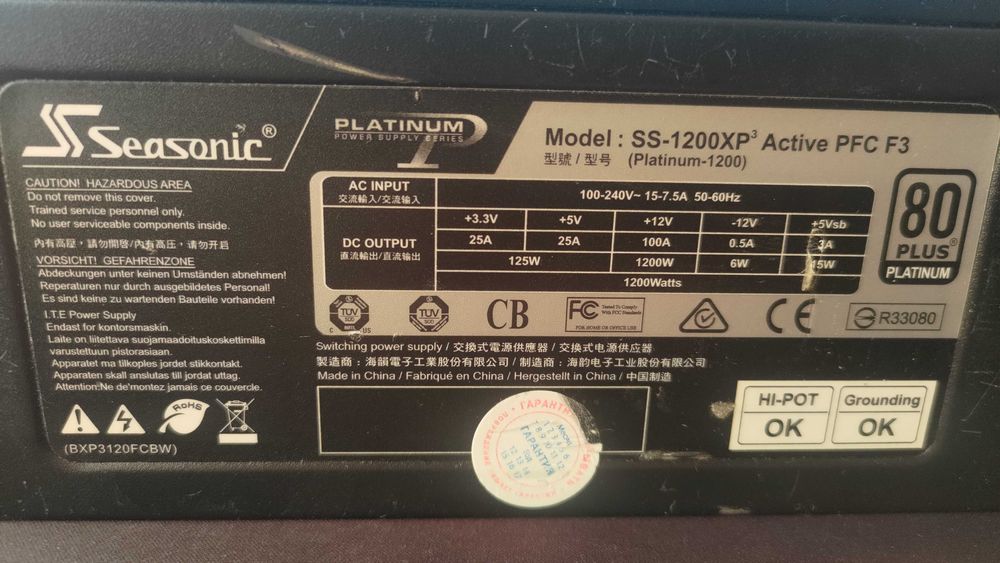 Блок питания Seasonic Platinum 1200W