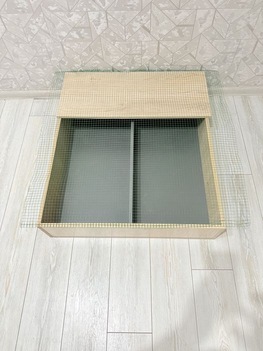 Клетка, Вольер для грызунов.Большая (1м/80см) с крышкой и сеткой+корма