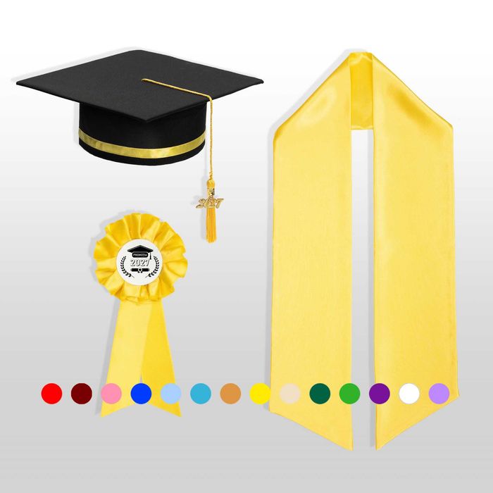 Toca, Esarfa si Cocarda, Set Nepersonalizat, Galben, Liceu, Facultate